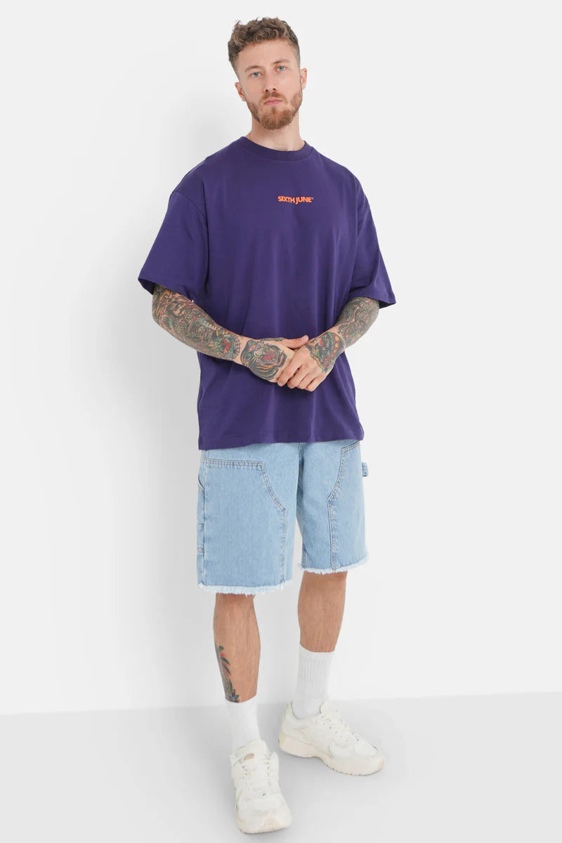 T-shirt Sixth June logo central Violet foncé