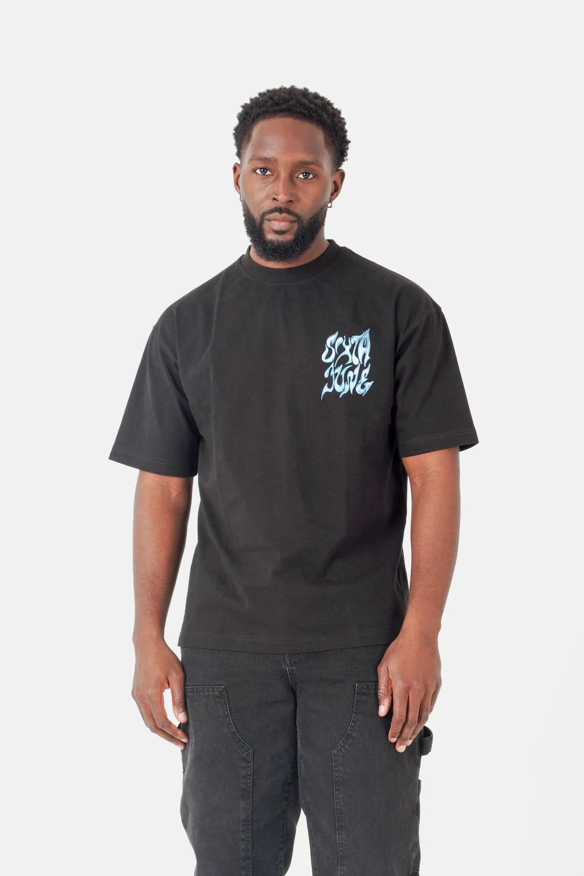 T-shirt Sixth June grand logo chrome noir