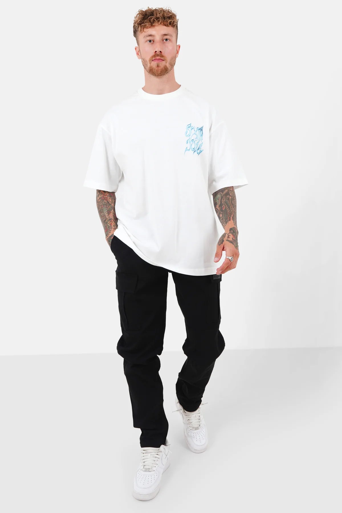 T-shirt Sixth June grand logo chrome Blanc