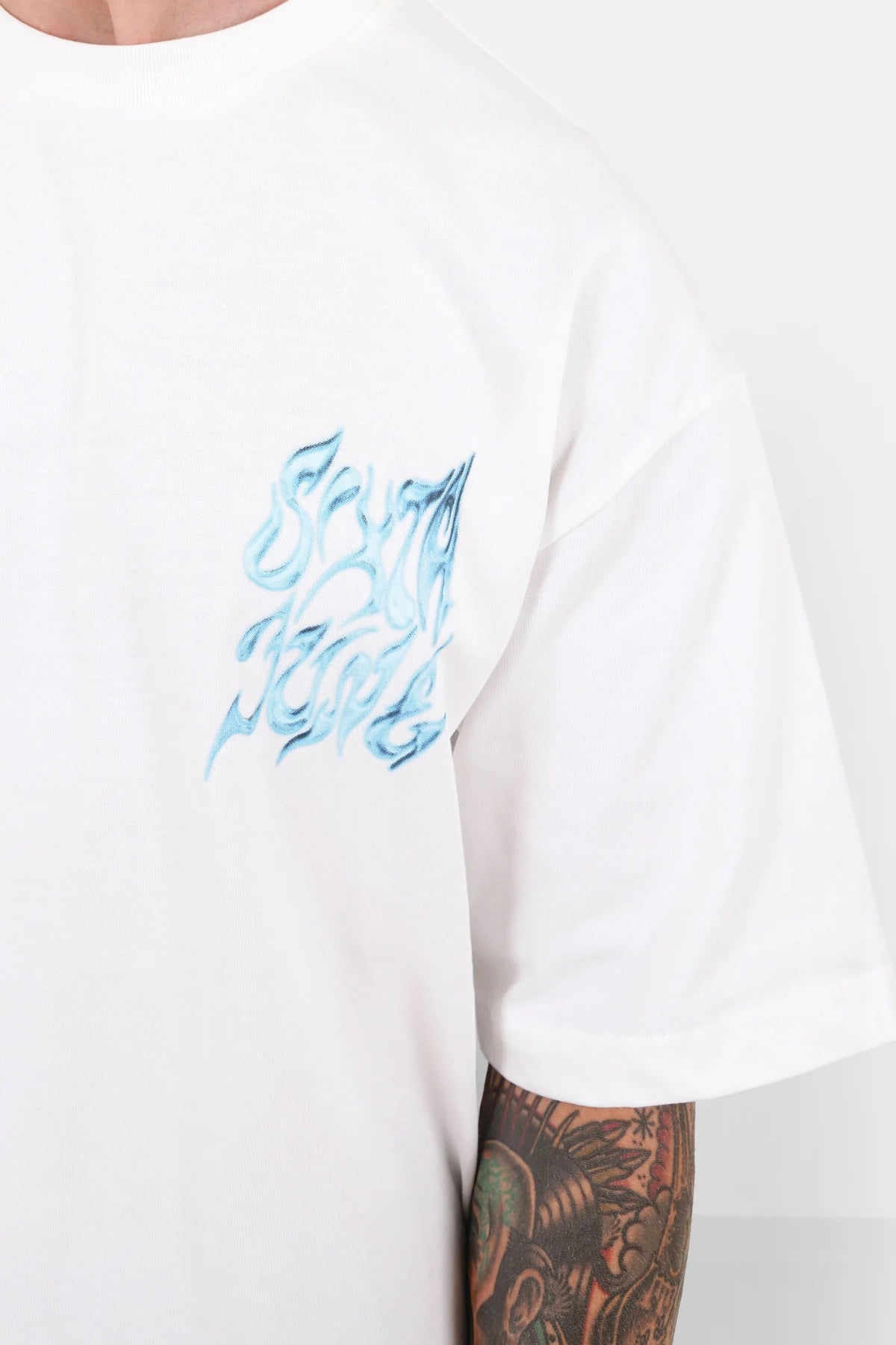 T-shirt Sixth June grand logo chrome Blanc