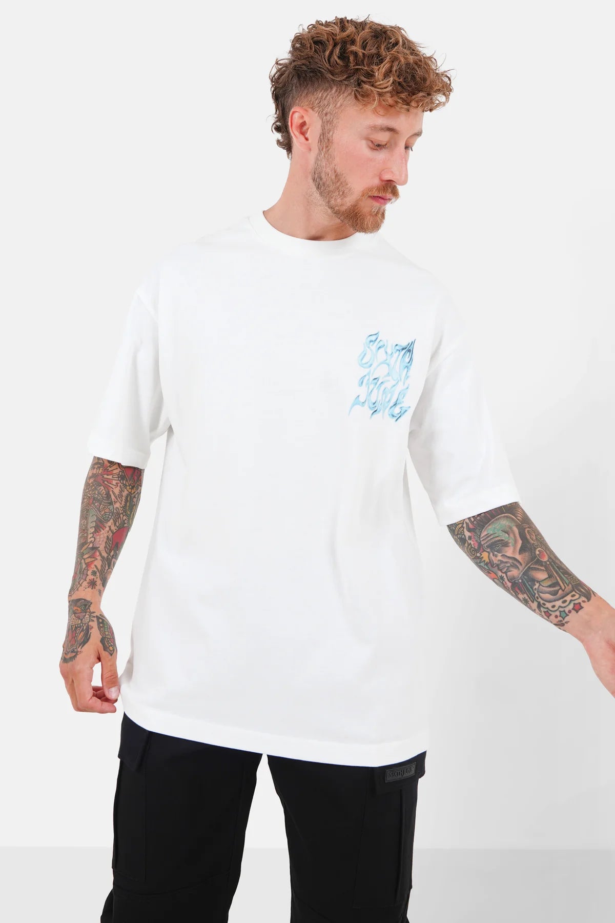 T-shirt Sixth June grand logo chrome Blanc