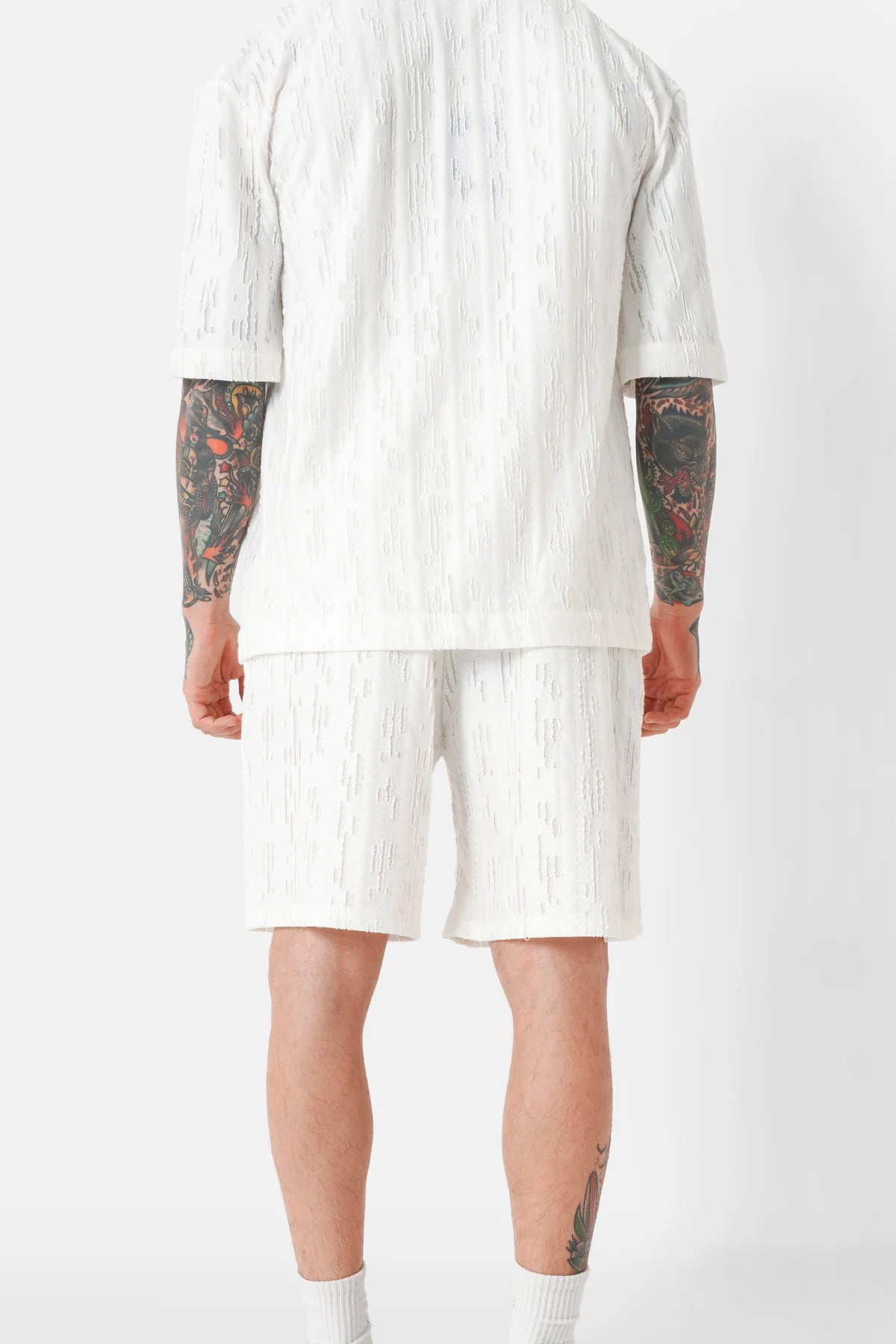 Short Sixth June texturé logo Blanc