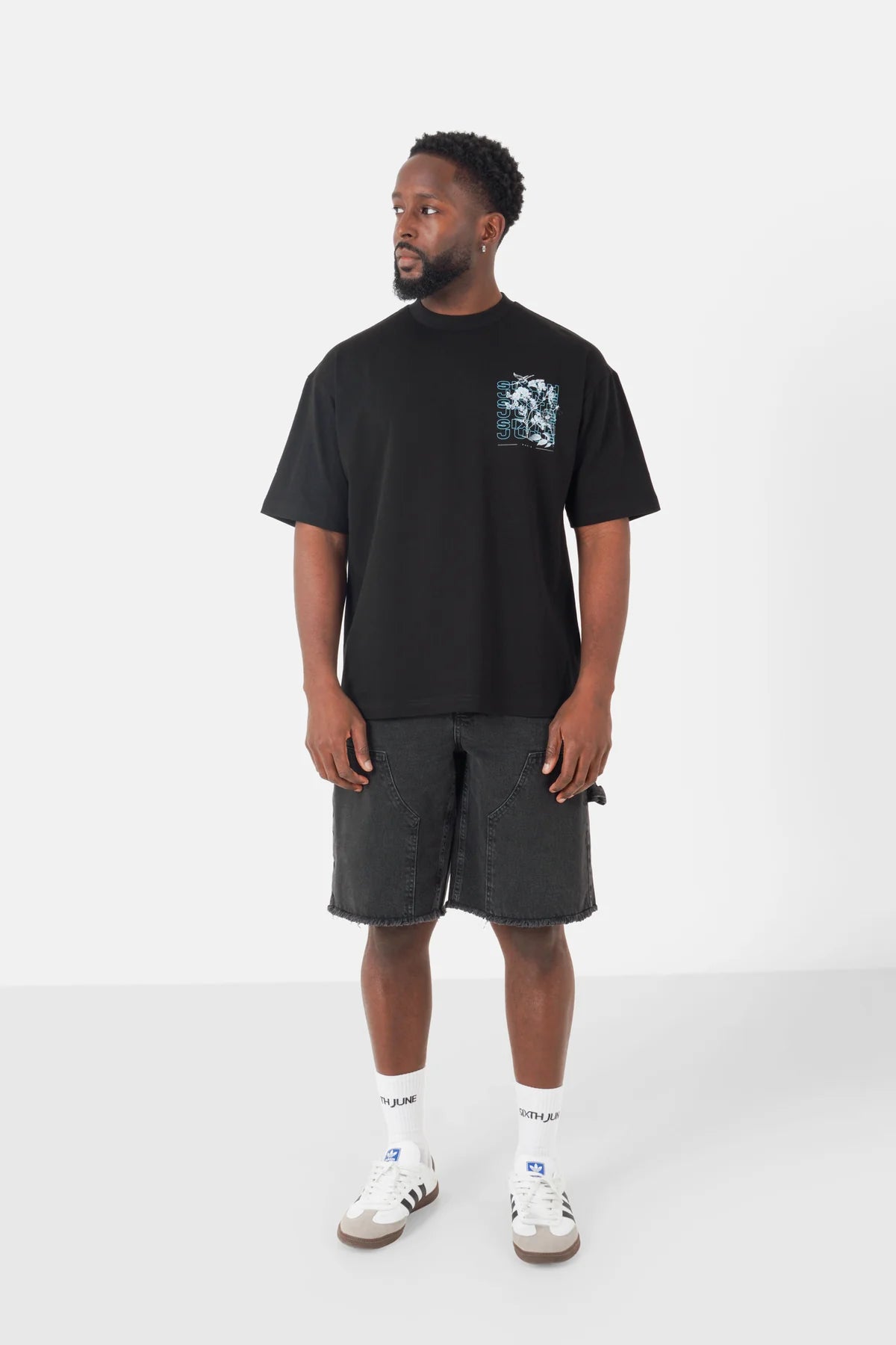 T-shirt Sixth June imprimé floral noir