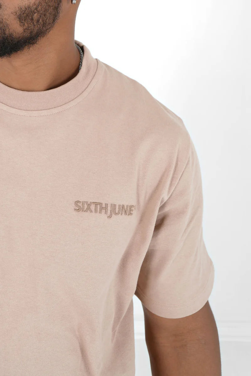 T-shirt Sixth June logo brodé beige