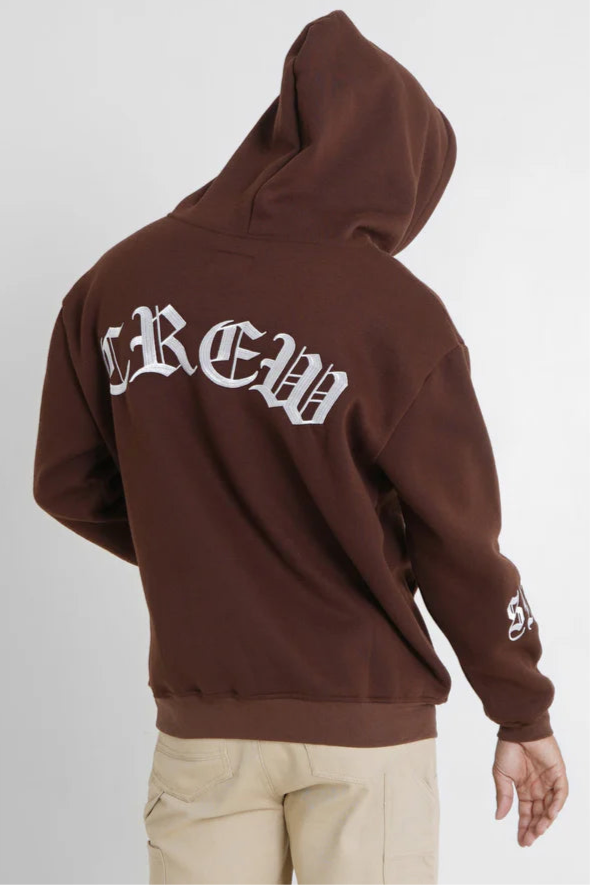 Sweat capuche Sixth June crew molletonné Marron foncé