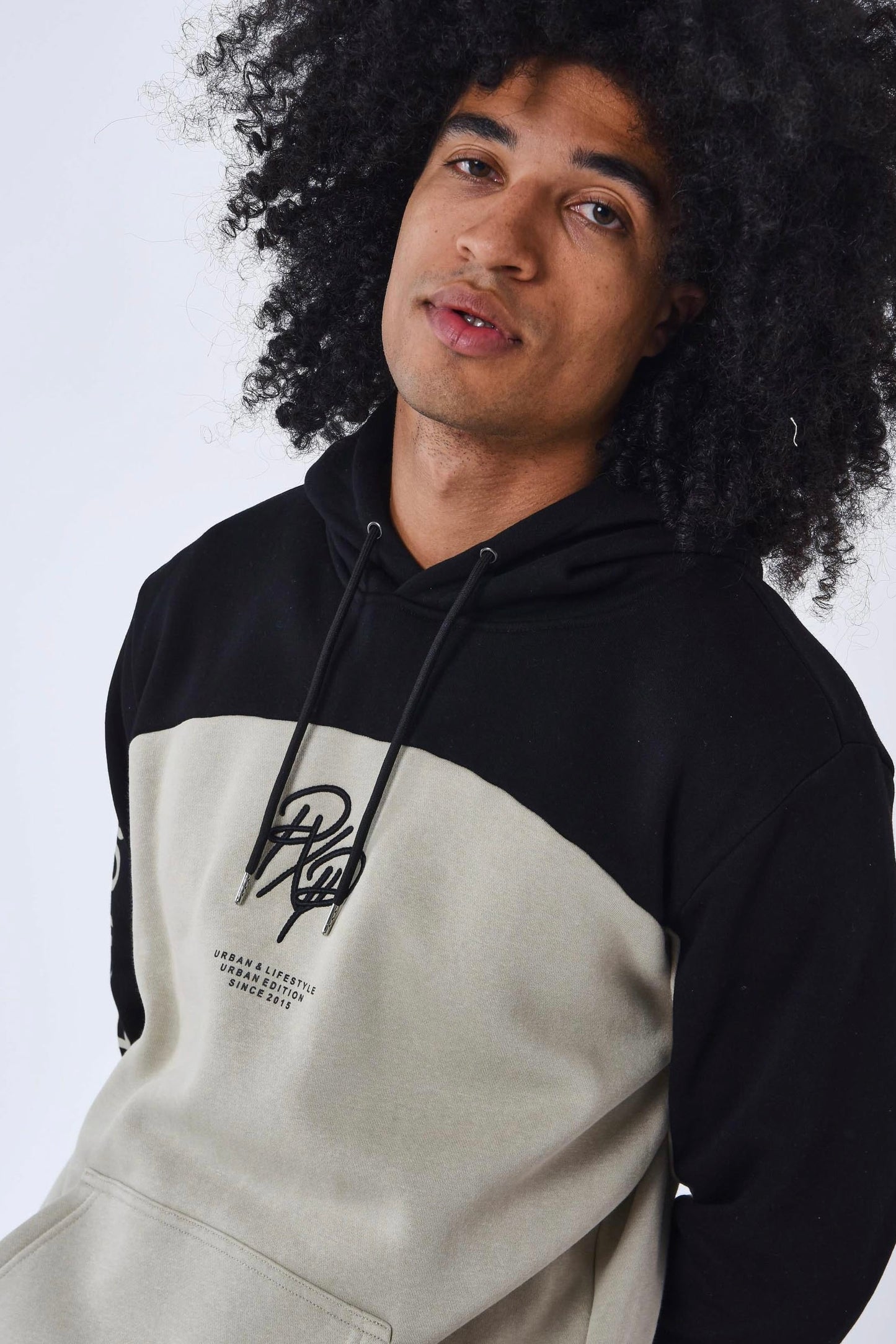 Sweat capuche Project X Paris logo PXP beige/noir