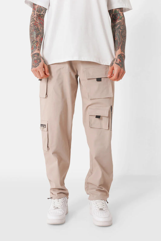 Pantalon cargo Sixth June multi poches twill Beige