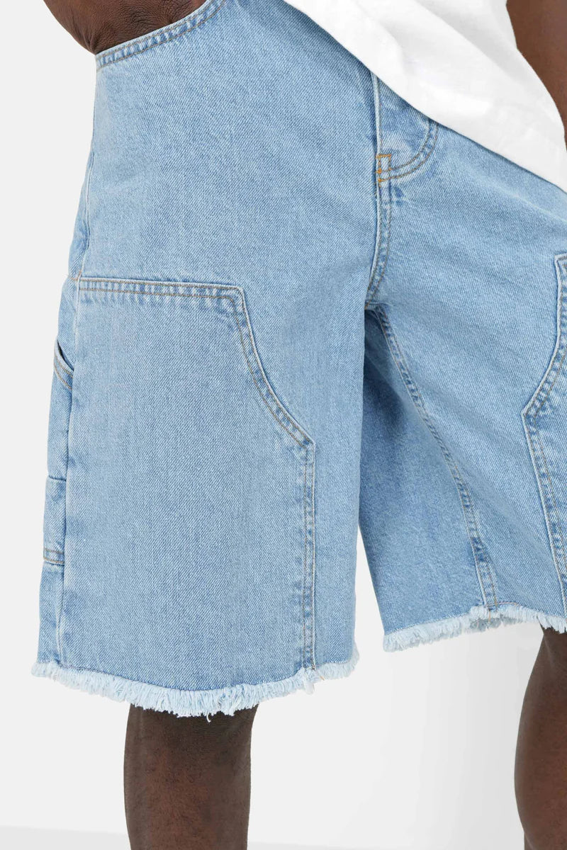 Short carpenter en jeans Sixth June bleu