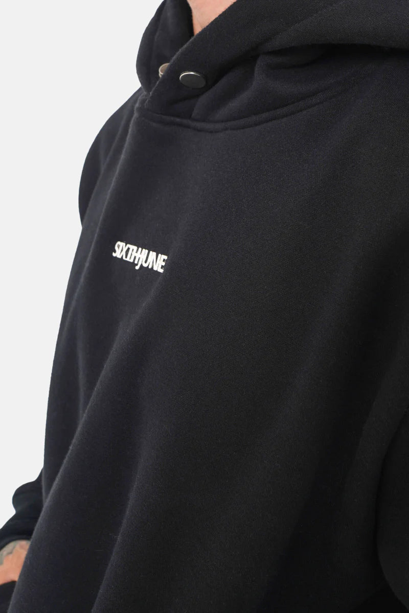 Sweat capuche Sixth June logo métallique Noir