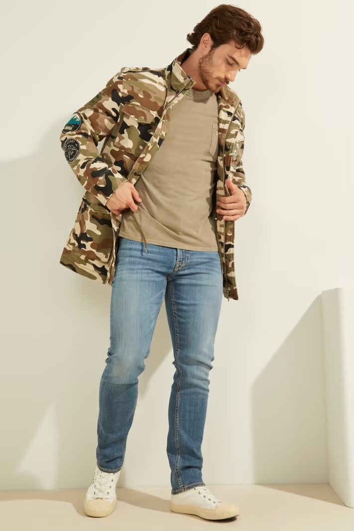 Veste patchs Guess camouflage kaki