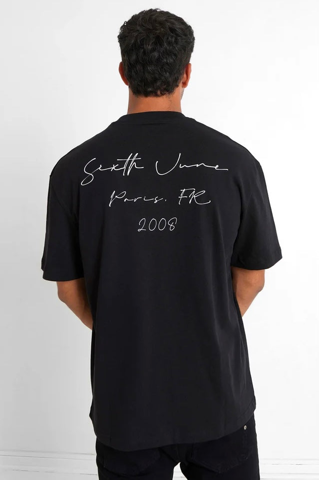 T-shirt signature Sixth June noir