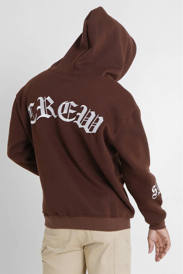 Sweat capuche Sixth June crew molletonné Marron foncé