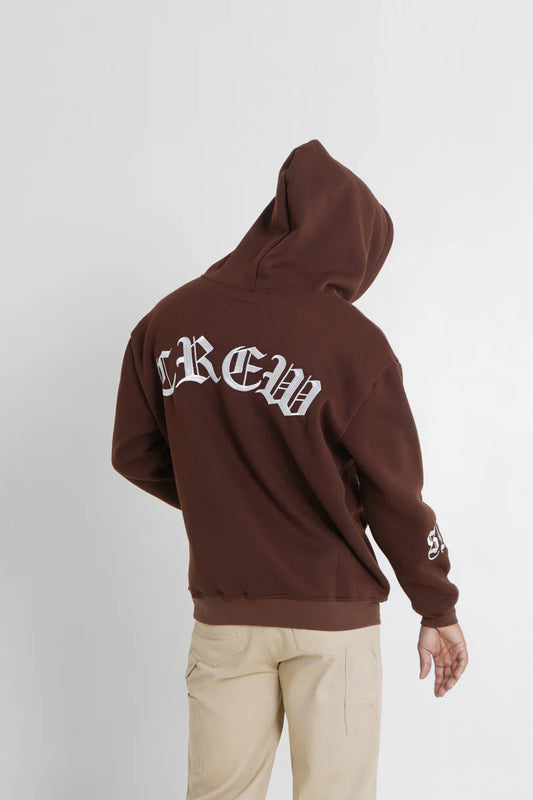 Sweat capuche Sixth June crew molletonné Marron foncé