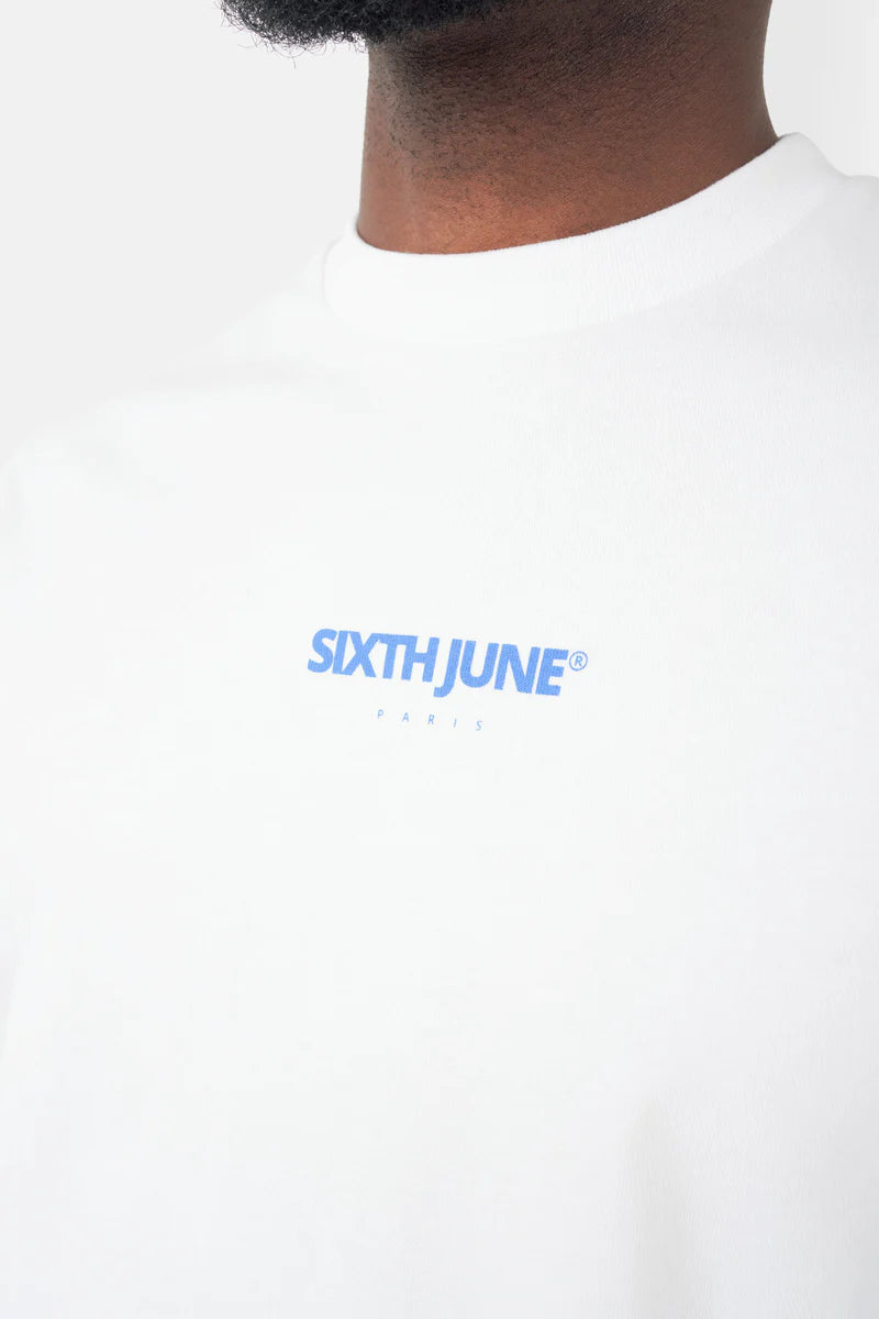 T-shirt Sixth June logo central Blanc