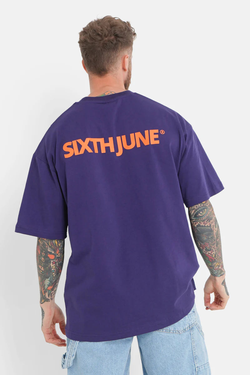 T-shirt Sixth June logo central Violet foncé