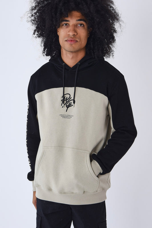 Sweat capuche Project X Paris logo PXP beige/noir