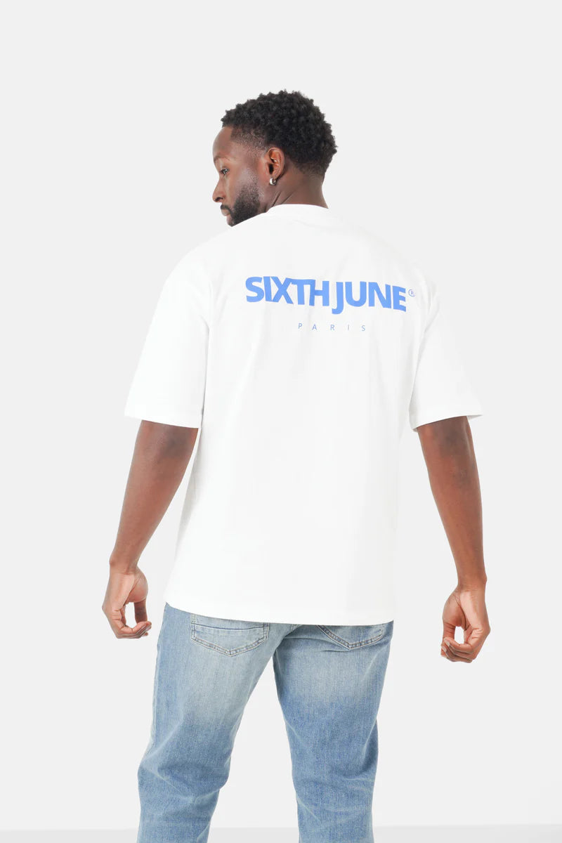 T-shirt Sixth June logo central Blanc