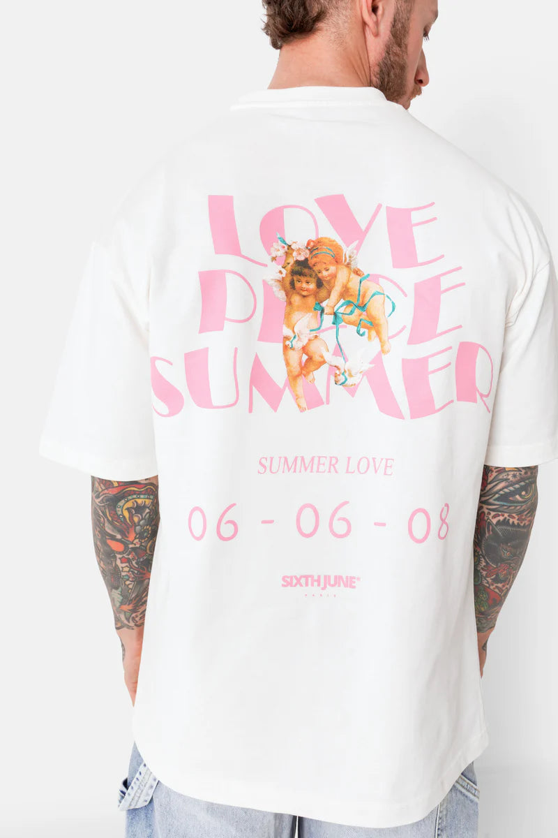 T-shirt Sixth June Summer love Blanc