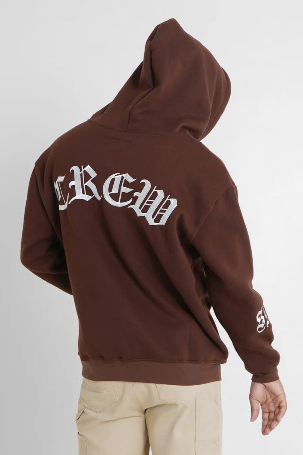 Sweat capuche Sixth June crew molletonné Marron foncé