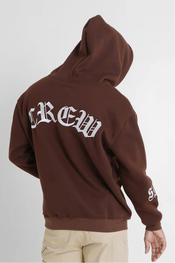 Sweat capuche Sixth June crew molletonné Marron foncé