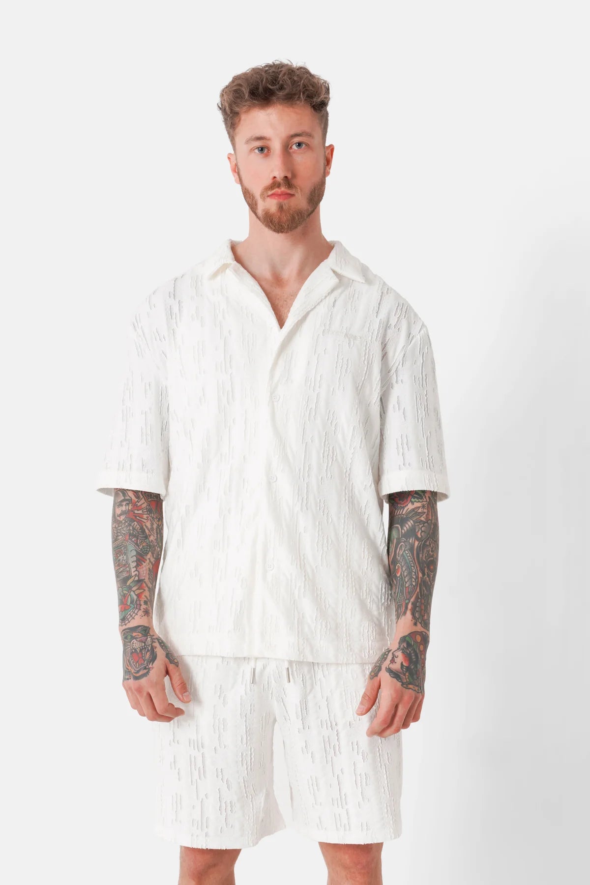 Chemise Sixth June texturé logo Blanc