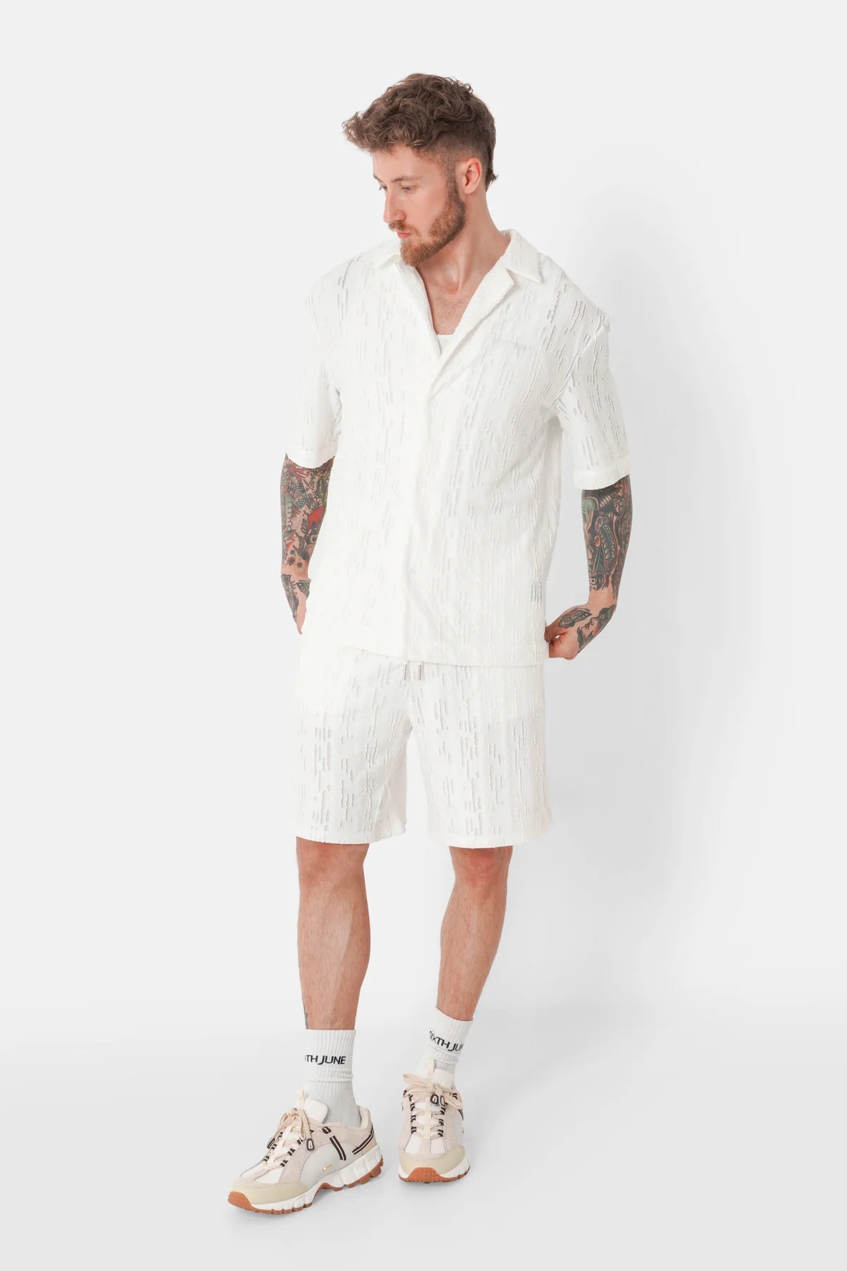 Chemise Sixth June texturé logo Blanc