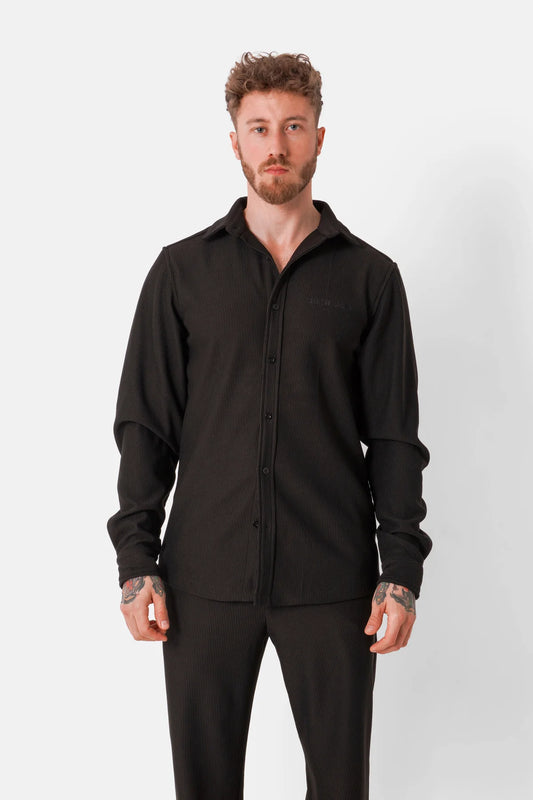 Chemise Sixth June plissé manches longues Noir