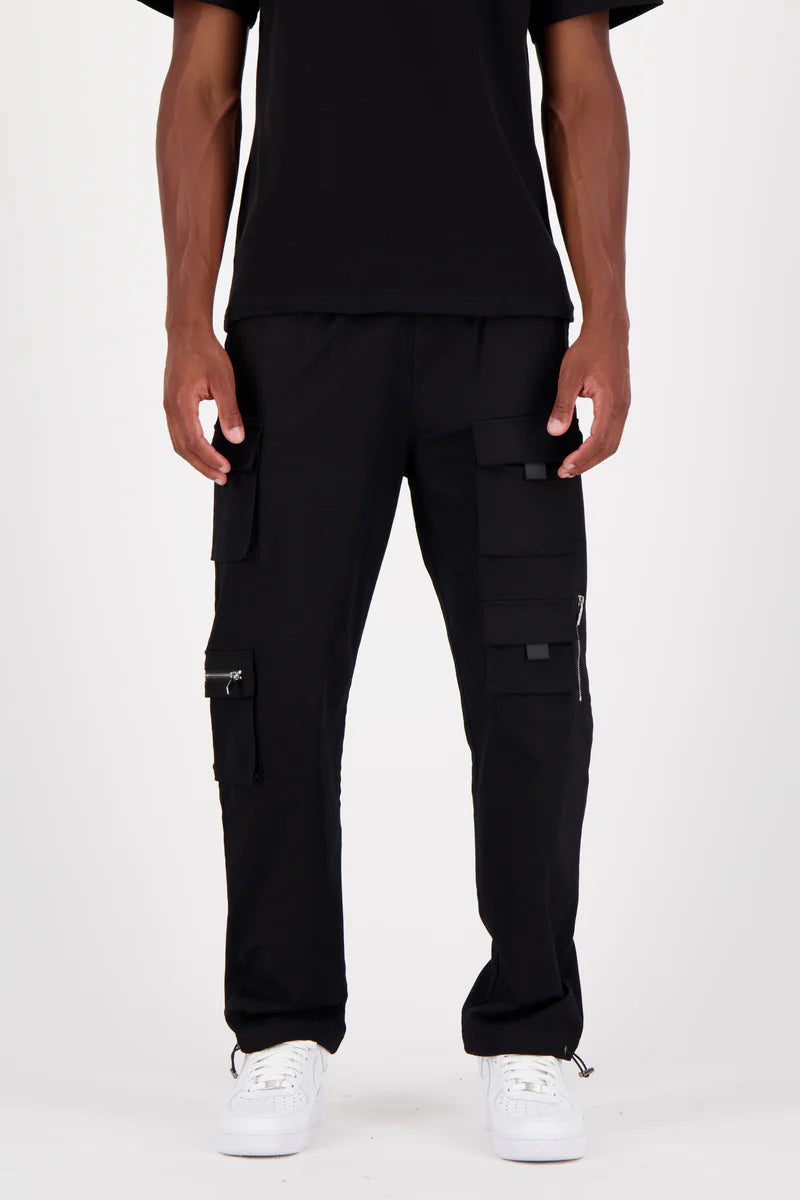 Pantalon cargo Sixth June multi poches twill noir