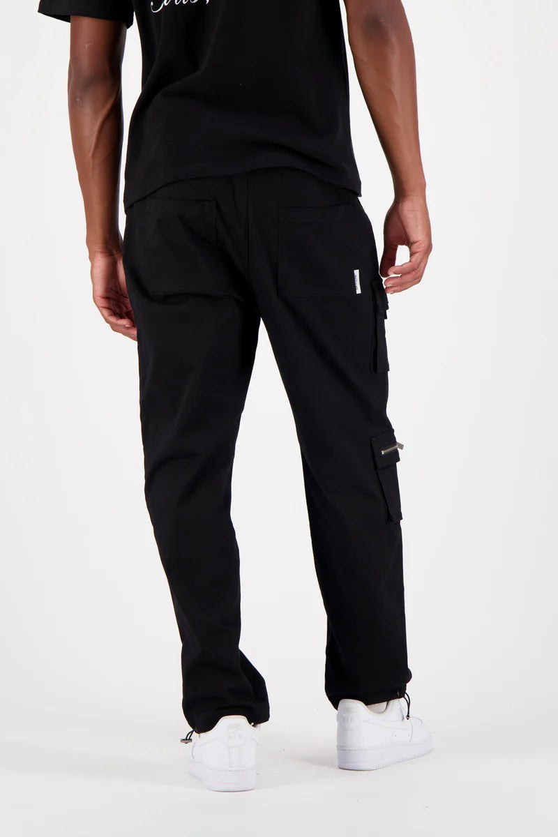 Pantalon cargo Sixth June multi poches twill noir